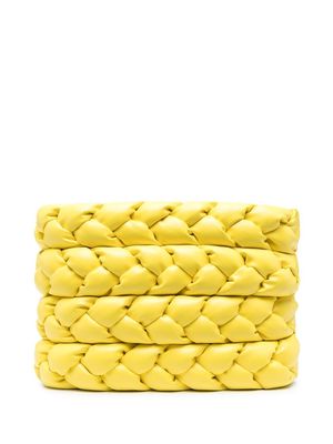 A.W.A.K.E. Mode Lucia braided-quilted clutch - Yellow