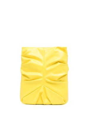 A.W.A.K.E. Mode ruched eco-leather clutch bag - Yellow