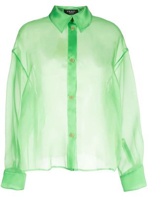 A.W.A.K.E. Mode semi-sheer silk-organza shirt - Green