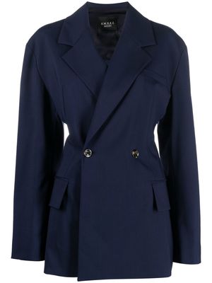 A.W.A.K.E. Mode virgin-wool buttoned blazer - Blue