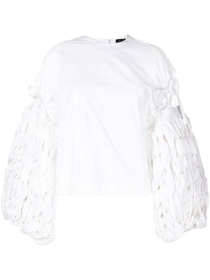 A.W.A.K.E. Mode woven puff-sleeve blouse - White