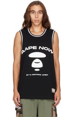 AAPE by A Bathing Ape Black Paneled Tank Top