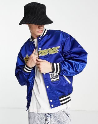 AAPE By A Bathing Ape college bomber jacket in navy