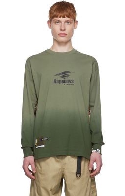 AAPE by A Bathing Ape Green Cotton Long Sleeve T-Shirt
