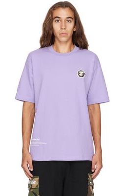 AAPE by A Bathing Ape Purple Rubberized Patch T-Shirt