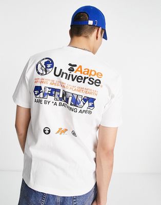 AAPE By A Bathing Ape universe t-shirt in white