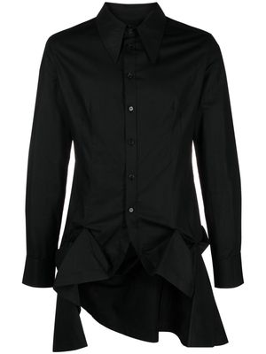 AARON ESH asymmetric bustle shirt - Black
