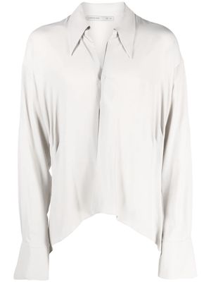 AARON ESH asymmetric buttoned shirt - Grey