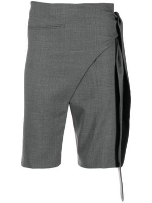 AARON ESH knot-detail wool tailored shorts - Grey