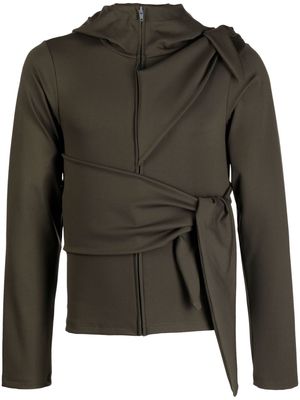 AARON ESH strap-detail hooded jacket - Green