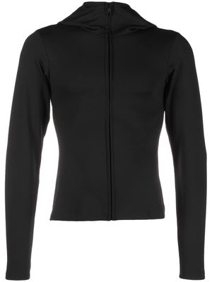 AARON ESH zipped stretch hoodie - Black