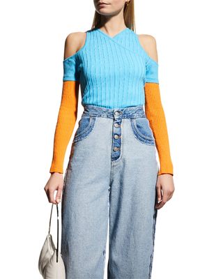 Abbey Crossover Cutout Knit Top