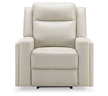 Abbyson Living Rhodes Ivory Top Grain Leather M anual Recliner
