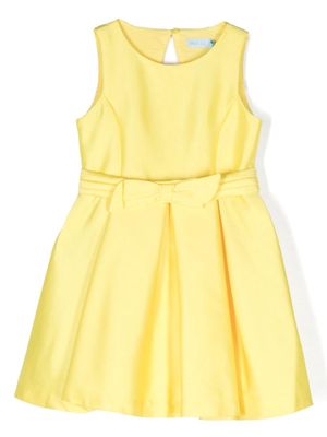 Abel & Lula bow-detail pleated dress - Yellow