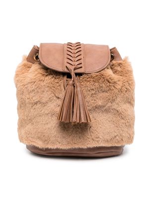 Abel & Lula faux-fur tassel backpack - Brown
