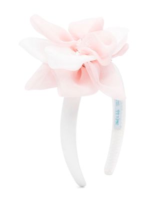 Abel & Lula floral-appliqué hairband - White
