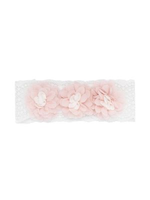 Abel & Lula floral-appliqué lace headband - White