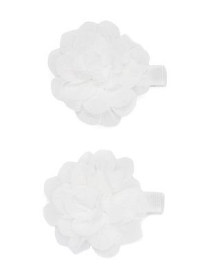 Abel & Lula floral-lace appliqué hair clip - White