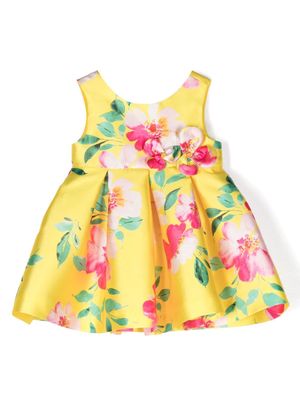 Abel & Lula floral-print satin dress - Yellow