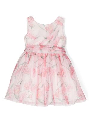 Abel & Lula floral-print tulle dress - Pink