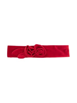 Abel & Lula flower-motif elasticated headband - Red