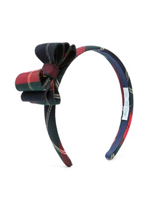 Abel & Lula plaid bow headband - Blue