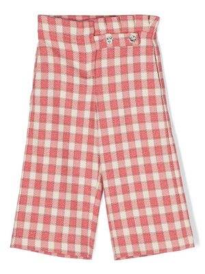 Abel & Lula plaid-check pattern trousers - Red