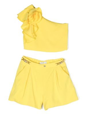 Abel & Lula ruffle-detail shorts set - Yellow
