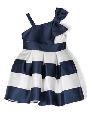 Abel & Lula stripe-print one-shoulder dress - Blue