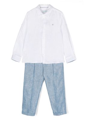 Abel & Lula two-piece linen trouser set - Blue