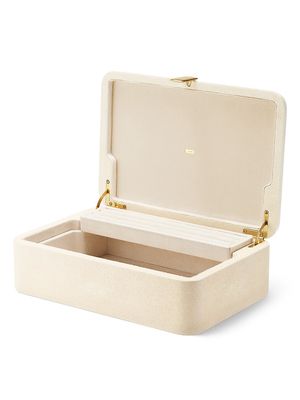 Abella Large Shagreen Jewelry Box - Cream - Cream - Size Large