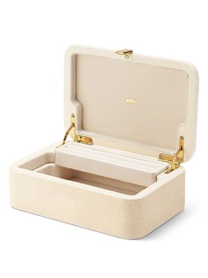 Abella Small Shagreen Jewelry Box - Cream - Cream - Size Small