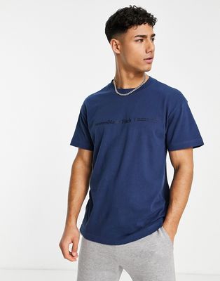 Abercrombie & Fitch cross chest logo relaxed fit t-shirt in navy