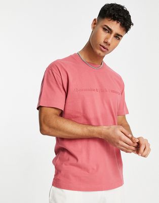 Abercrombie & Fitch cross chest logo relaxed fit t-shirt in pink