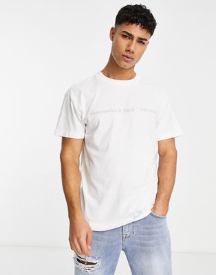 Abercrombie & Fitch cross chest logo relaxed fit t-shirt in white