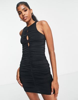 Abercrombie & Fitch cut-out mini dress in black