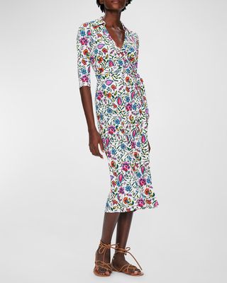 Abigail Floral-Print Midi Wrap Dress