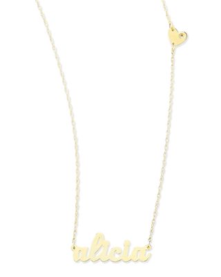 Abigail-Style Personalized Name Necklace with Diamond Heart