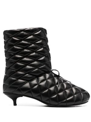 Abra diamond-quilted leather boots - Black