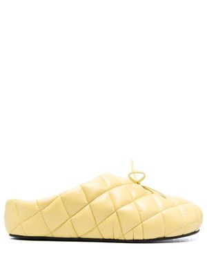 Abra diamond-quilted leather loafers - Yellow
