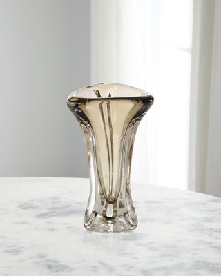 Abstract Brown Handblown Glass Vase II