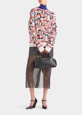 Abstract Intarsia Cashmere-Wool Sweater