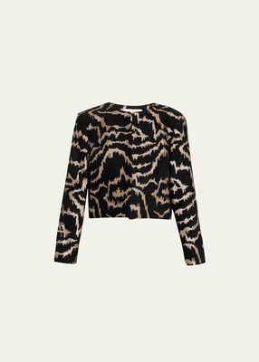 Abstract Jacquard Cropped Bolero Jacket
