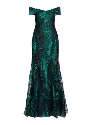 Abstract Pattern Glitter Gown