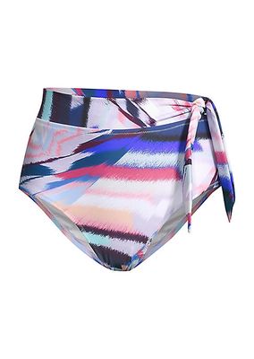 Abstract-Print Tie-Waist Bikini Bottom