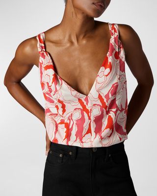 Abstract-Print Twist-Strap Top