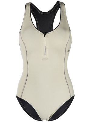 Abysse zip-up reversible performance swimsuit - Neutrals