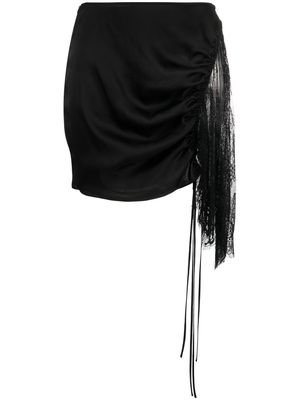 AC9 floral-lace drawstring skirt - Black
