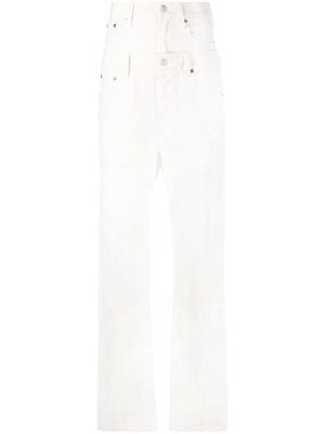 AC9 panelled high-waisted jeans - White