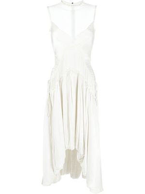 AC9 tulle-panel sleeveless ruched dress - Neutrals